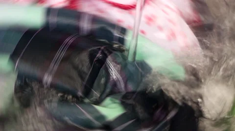 Zooming Out open Washing Machine with sound Stock Footage 30587893