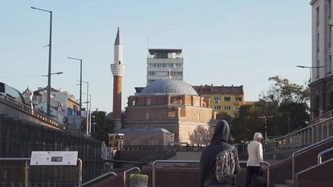 Zooming Out from Sofia's Mosque Stock Footage 285554177