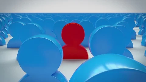 Zooming out from a unique user Stock Footage 100995078