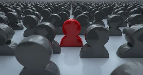 Zooming out from a unique user Stock-Footage 115170194