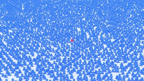 Zooming out from a unique user Stock Footage 154174880