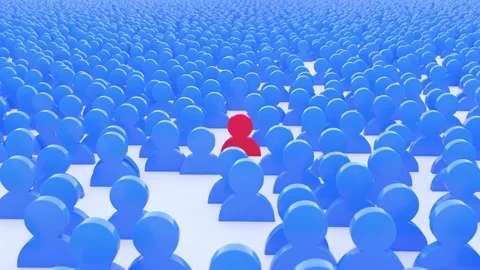 Zooming out from a unique user Stock Footage 154175341