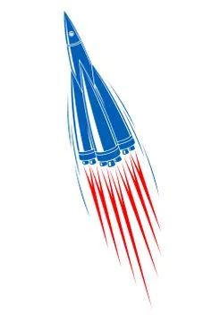 Zooming rocket with turbo boost Illustrazione stock