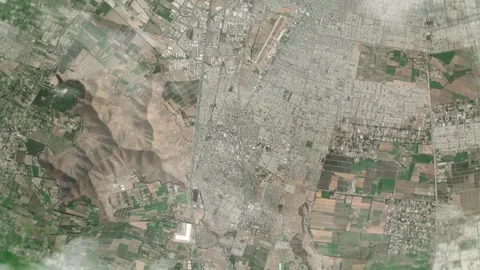 Zooming in on San Bernardo, Chile frome space. Realistic 3D Animation. Video stock 280141453