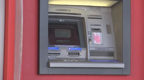 Zooming shot of ATM machine. Video stock 8831163