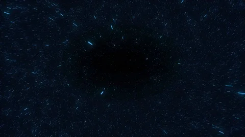 Zooming through cinematic blue light speed star field Video stock 110713830