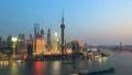 Zooming in Timelapse of China Shanghai Huangpu River, Day to Night. HD Footage