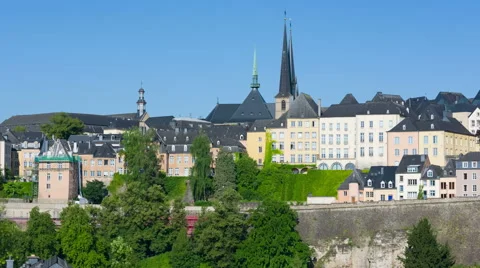 Zooming timelapse of Luxembourg city Stock Footage 59722564