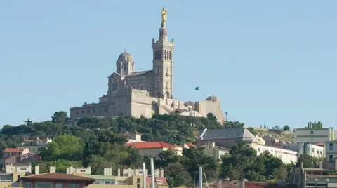 Zooming timelapse of Marseille and port Stock Footage