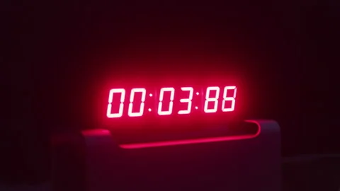 Zooming in on a Timer with Five Seconds Left Stock Footage 208789407