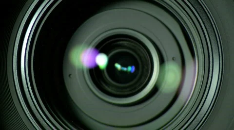 Zooming Video Camera Lens Stock Footage