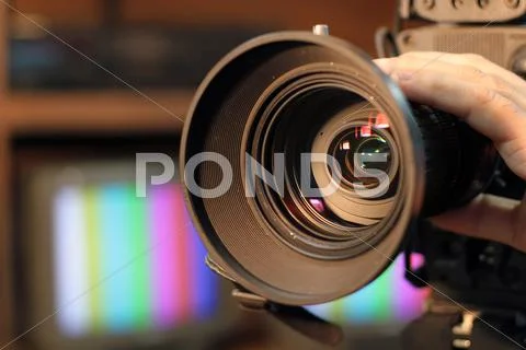 Zooming Video Camera Lens Stock Photos