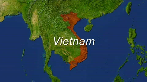 Zooming into Vietnam  Stock Footage 450044