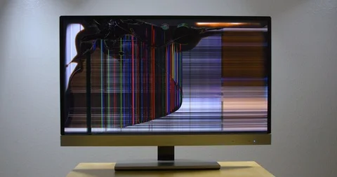 Zoomm in on out of service LED computer display Stock Footage 124609867