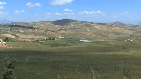 Zooms in on a distant vineyard Stock Footage 2361029