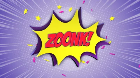 ZOONK Comic Text Animation, with Alpha Matte, Loop Stock Footage 157345871