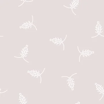 Zooplankton ocean line seamless pattern Illustrazione stock