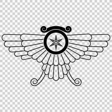 Zoroastrian winged disc Stock Illustration