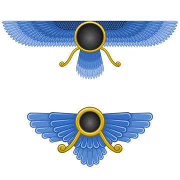 Zoroastrian winged disc vector design Stock Illustration