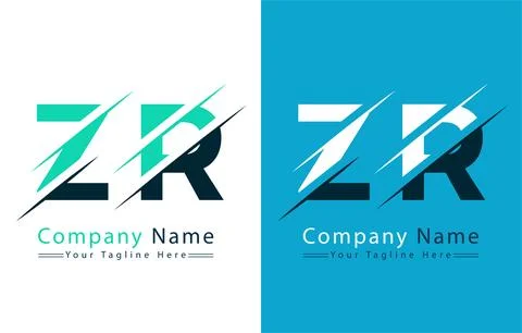 ZR Letter Logo Vector Design Template Elements Stock Illustration
