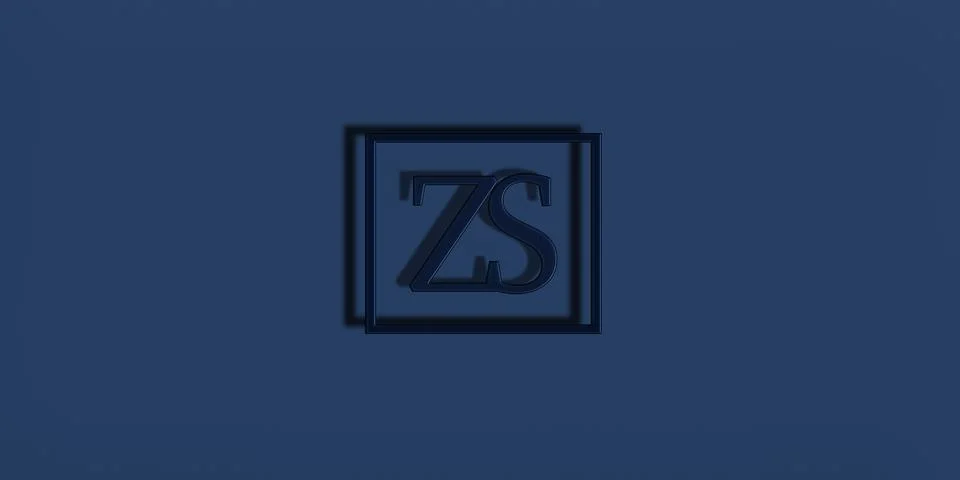 ZS Logo 3d rendering logotype design high quality concept.	 Illustrazione stock