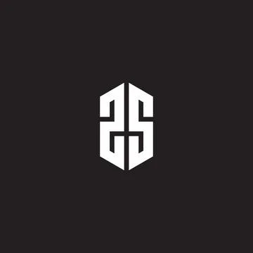 ZS Logo monogram with hexagon shape style design template Stock Illustration