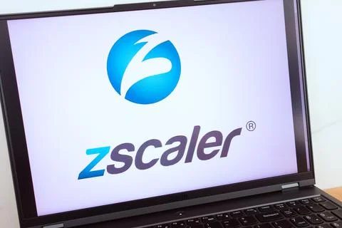 Zscaler cloud security company logo on laptop Stock Photos