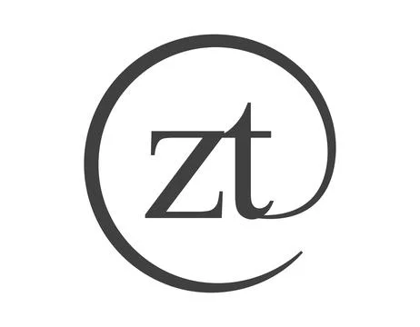 ZT logo from two letter with circle shape email sign style. Z and T round l.. Stock Illustration