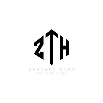 ZTH letter logo design with polygon shape. ZTH polygon and cube shape logo .. Stock Illustration