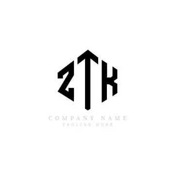 ZTK letter logo design with polygon shape. ZTK polygon and cube shape logo .. Stock Illustration