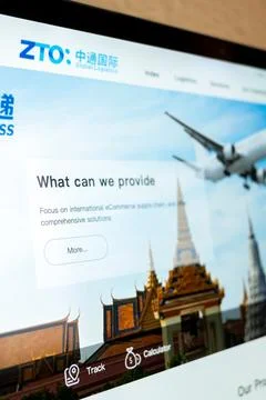 Zto global logistics platform managing international delivery and commerce Stock Photos