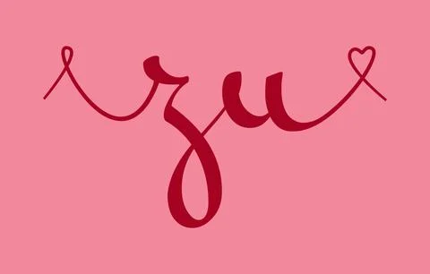 ZU initial wedding monogram calligraphy vector illustration. Hand drawn let.. Stock Illustration
