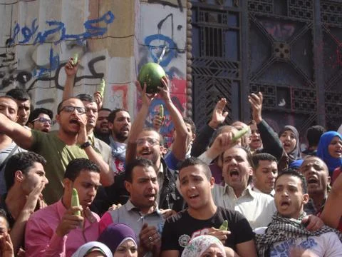Zucchini against the Egyptian public prosecutor Stock Photos