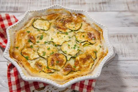 Zucchini casserole with cheese 스톡 사진