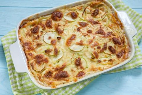 Zucchini casserole with cheese Stock Photos