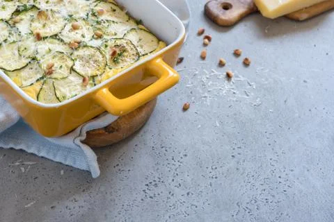 Zucchini casserole with cheese Stock Photos