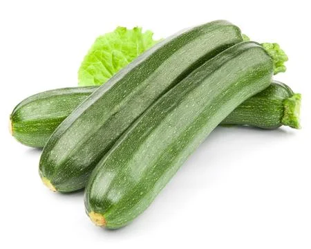 Zucchini courgette Isolated on white Foto stock