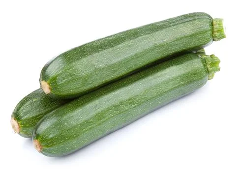 Zucchini courgette isolated on white Foto stock