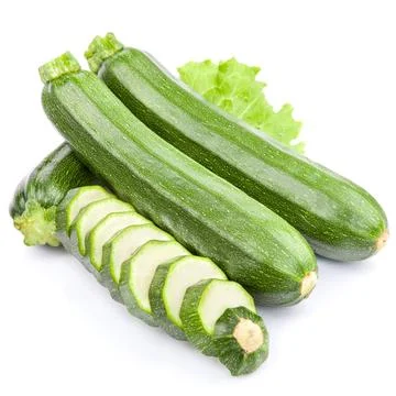 Zucchini courgette Isolated on white Foto stock