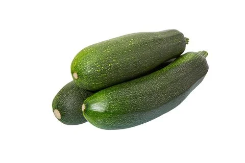 Zucchini , Courgette or Vegetable marrow isolated on white. Stock Photos