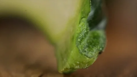 Zucchini Cut in Half Focus Moves Along Closeup Stock Footage 99166215