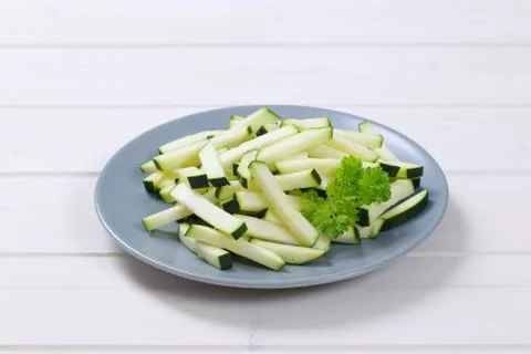 Zucchini cut into strips Stock Photos