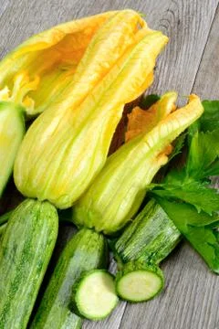 Zucchini flowers Foto stock