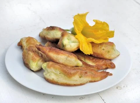 Zucchini flowers Stock Photos