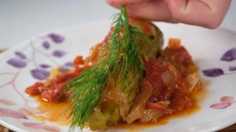 Zucchini food presentation Stock Footage 230483540