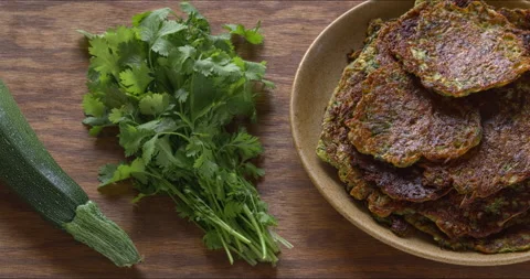 Zucchini fritters. Stock Footage 312610993