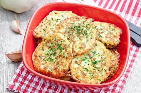 Zucchini pancakes Foto stock