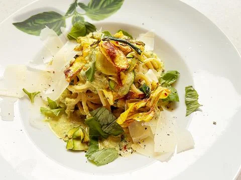 Zucchini pasta Stock Photos
