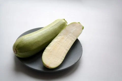 Zucchini on plate Stock Photos