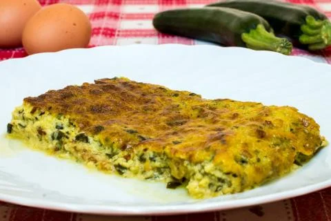 Zucchini pudding Stock Photos
